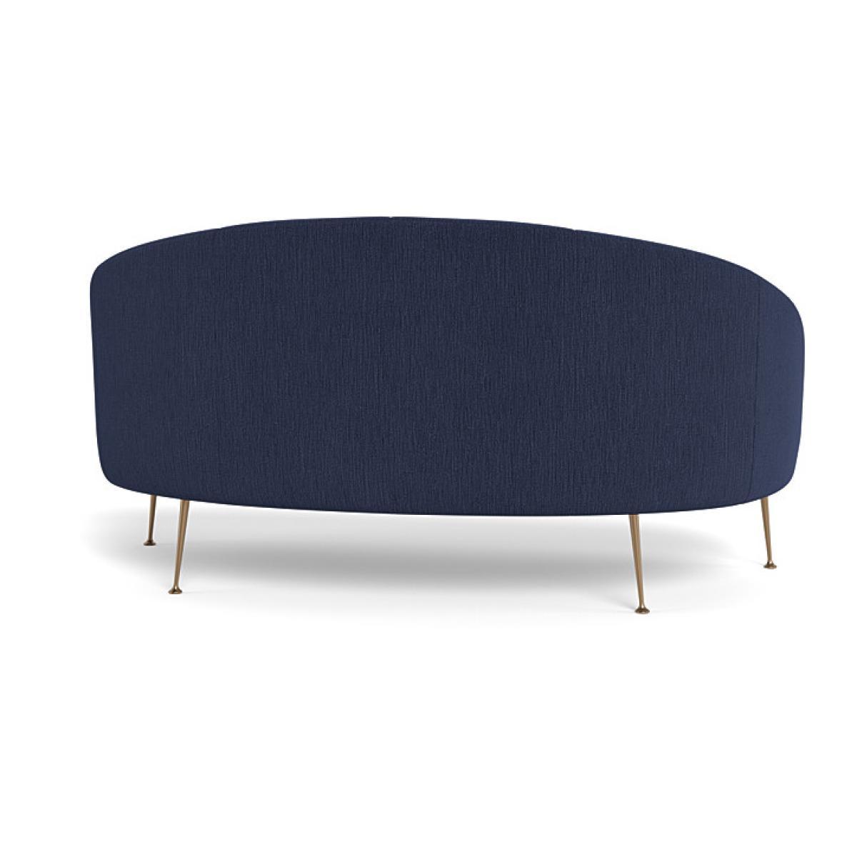 Heal's Bloomsbury 2 Seater Sofa Smart Linen Mix Navy Brass Feet - Heal's UK Furniture – image 5
