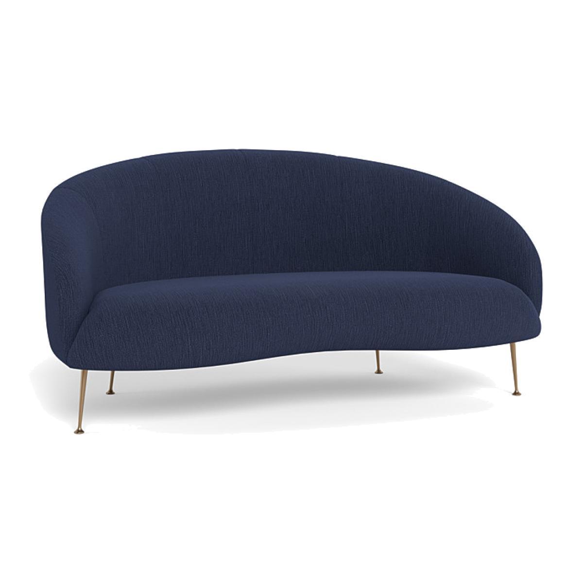 Heal's Bloomsbury 2 Seater Sofa Smart Linen Mix Navy Brass Feet - Heal's UK Furniture – image 1