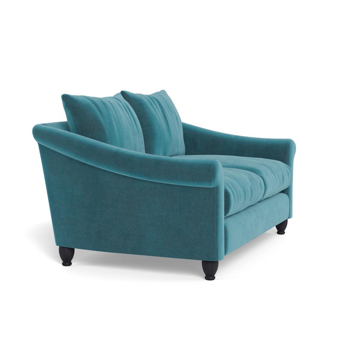 Heal's Devon 2 Seater Smart Luxe Velvet Airforce Blue Walnut Stain Beech Feet - Heal's UK Furniture – image 2
