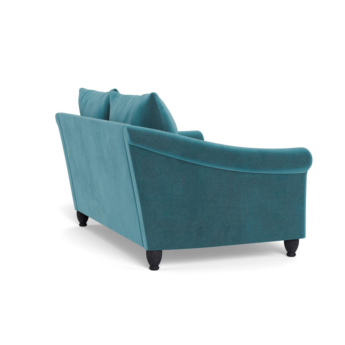 Heal's Devon 2 Seater Smart Luxe Velvet Airforce Blue Walnut Stain Beech Feet - Heal's UK Furniture – image 4