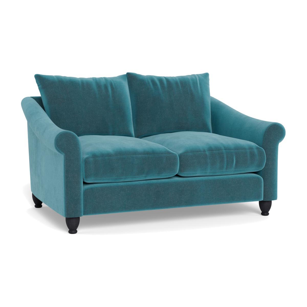 Heal's Devon 2 Seater Smart Luxe Velvet Airforce Blue Walnut Stain Beech Feet - Heal's UK Furniture – image 1