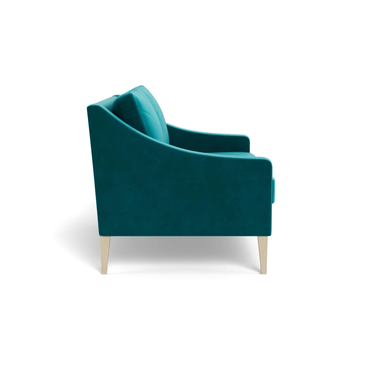 Heal's Richmond 2 Seater Sofa Velvet Petrol Walnut Feet - Heal's UK Furniture – image 3
