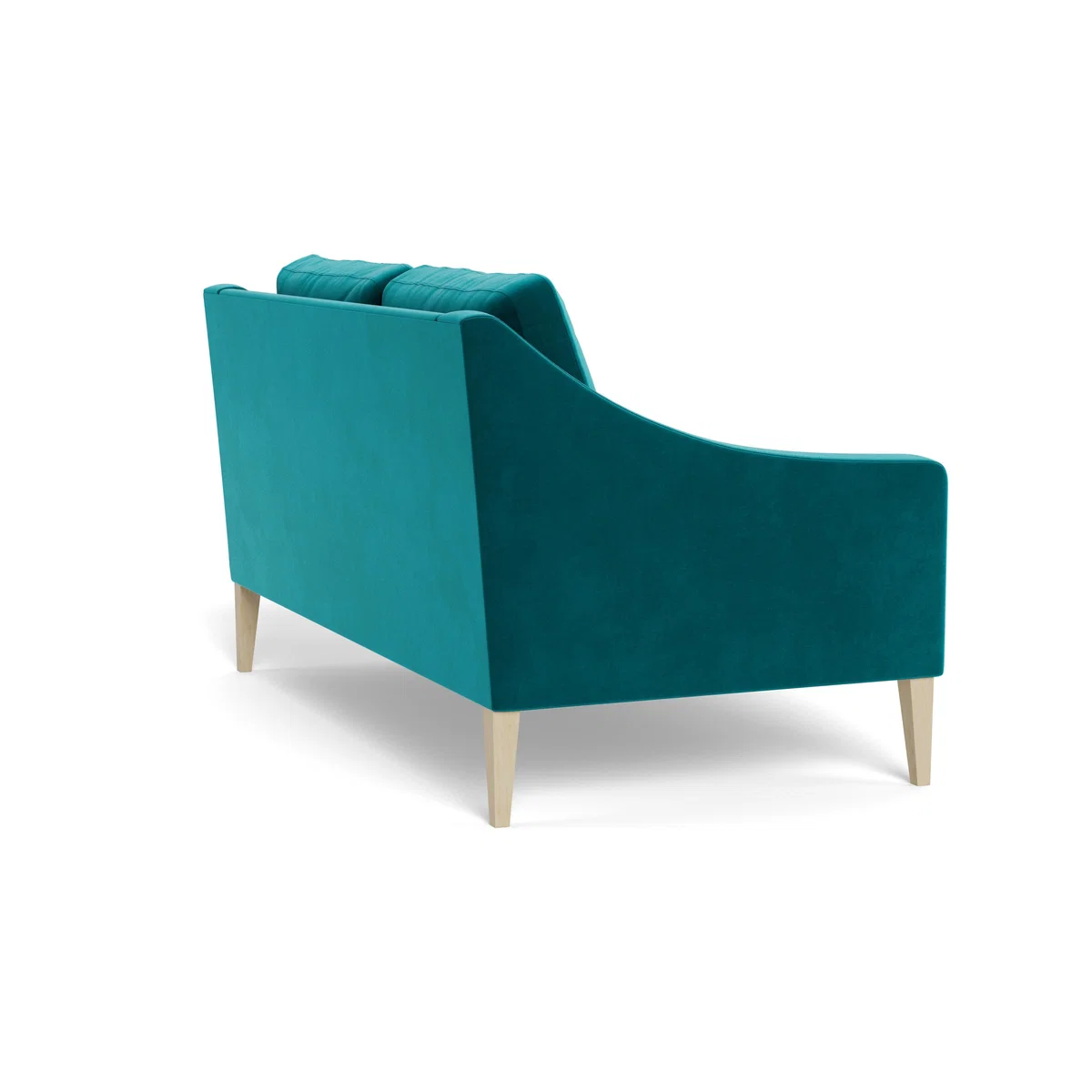 Heal's Richmond 2 Seater Sofa Velvet Petrol Walnut Feet - Heal's UK Furniture – image 4