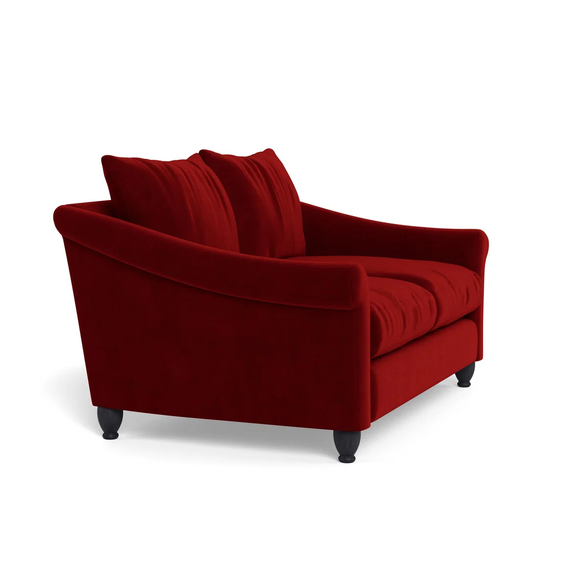 Heal's Devon 2 Seater Smart Luxe Velvet Mulberry Walnut Stain Beech Feet - Heal's UK Furniture – image 2