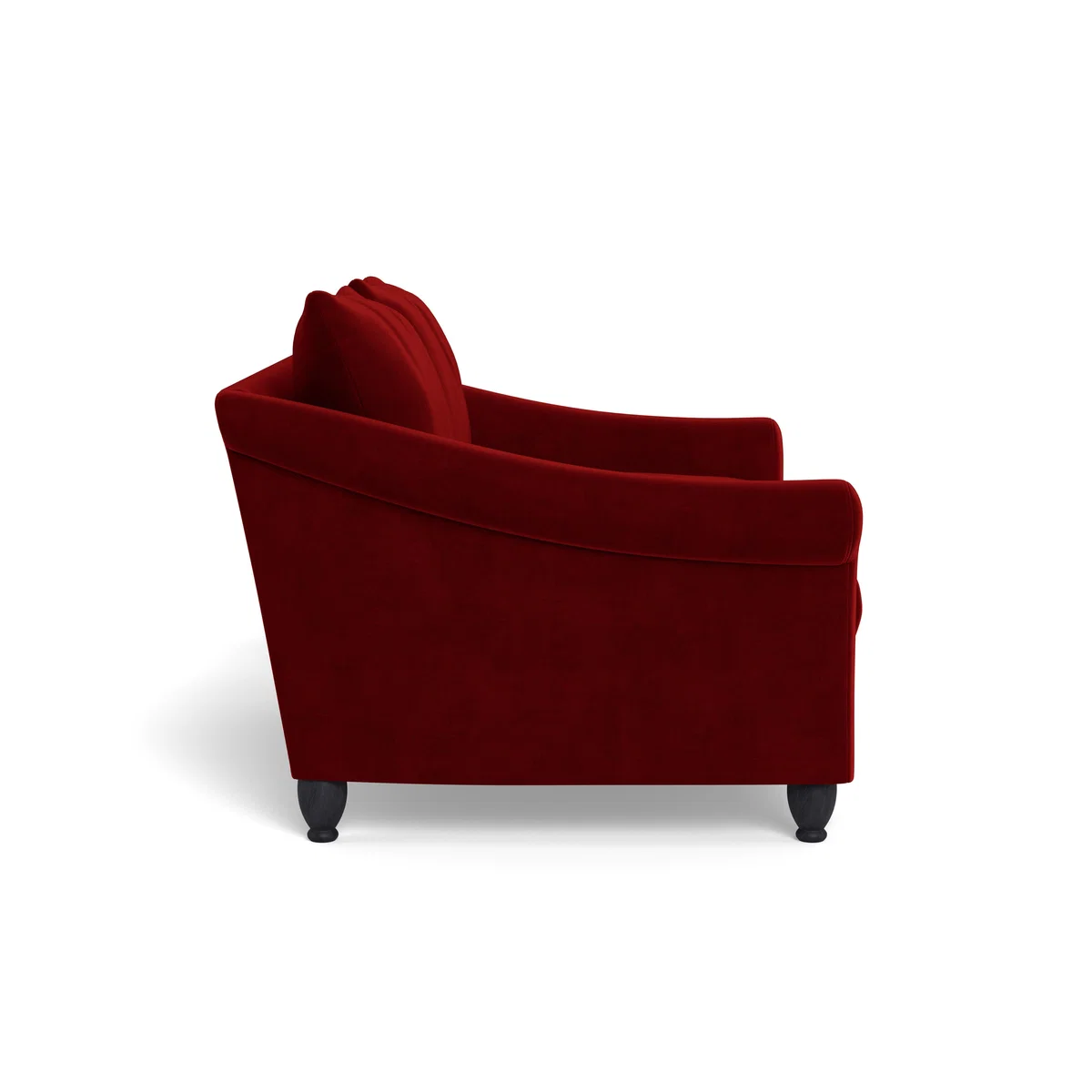 Heal's Devon 2 Seater Smart Luxe Velvet Mulberry Walnut Stain Beech Feet - Heal's UK Furniture – image 3