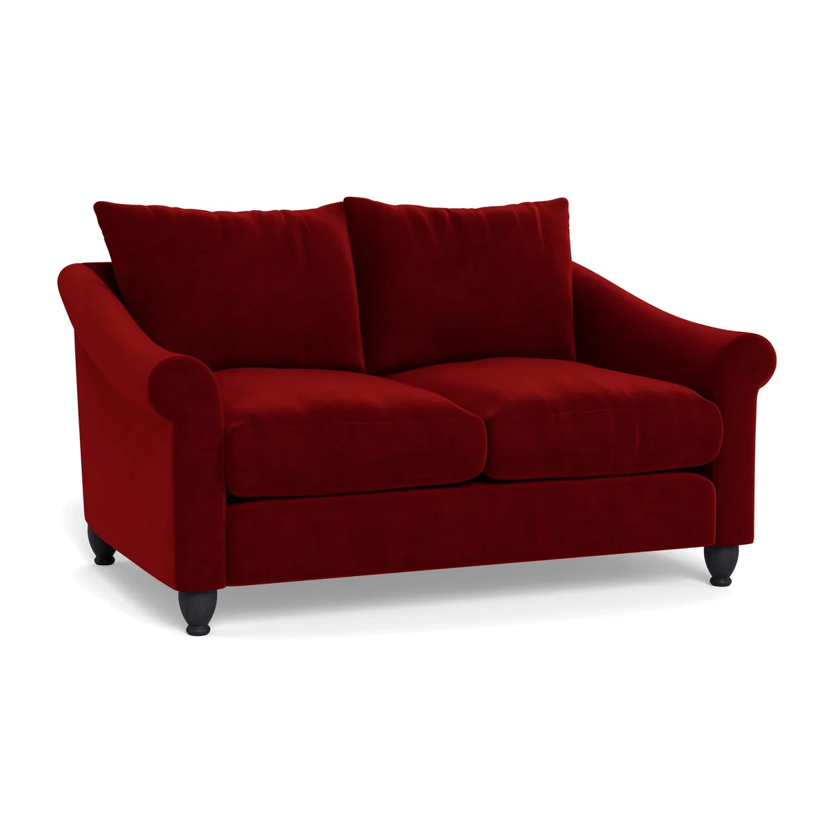 Heal's Devon 2 Seater Smart Luxe Velvet Mulberry Walnut Stain Beech Feet - Heal's UK Furniture – image 1