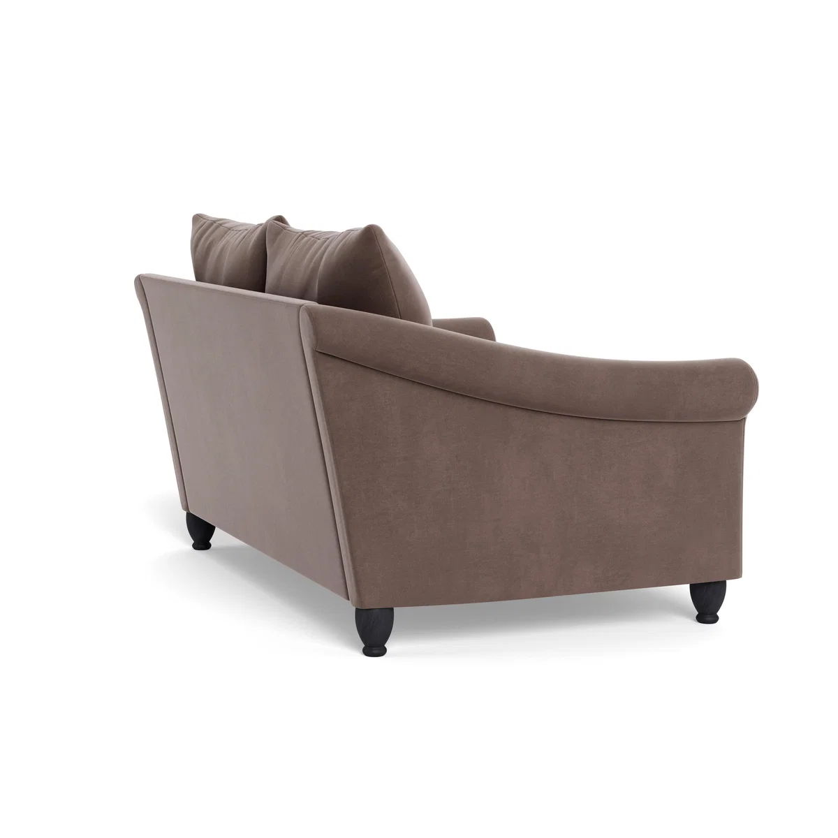 Heal's Devon 2 Seater Smart Velvet Mouse Walnut Stain Beech Feet - Heal's UK Furniture – image 4