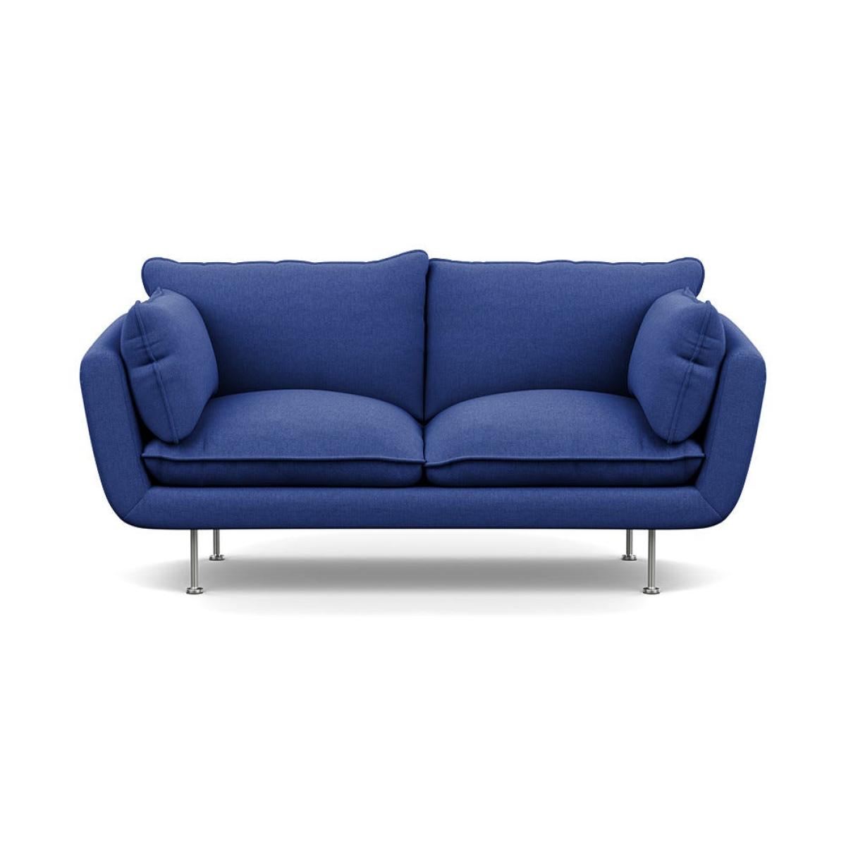 Heal's Allora 2 Seater Sofa Brushed Cotton Cobalt Stainless Steel Feet – image 2
