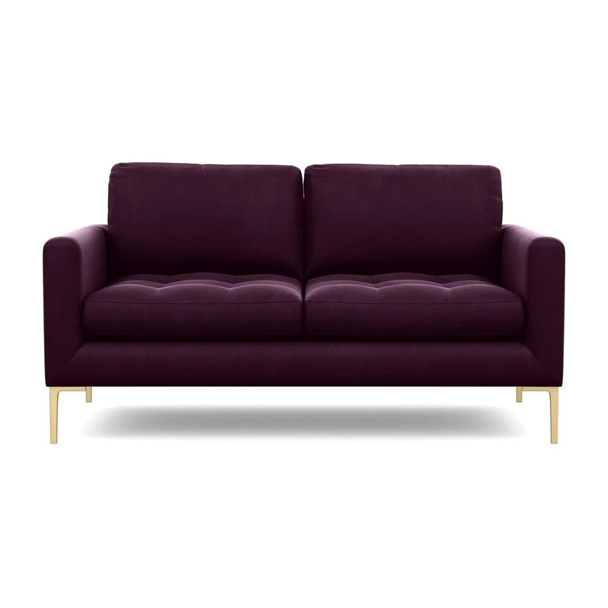 Heal's Eton 2 Seater Sofa Smart Luxe Velvet Mulberry Brass Feet - Heal's UK Furniture – image 1