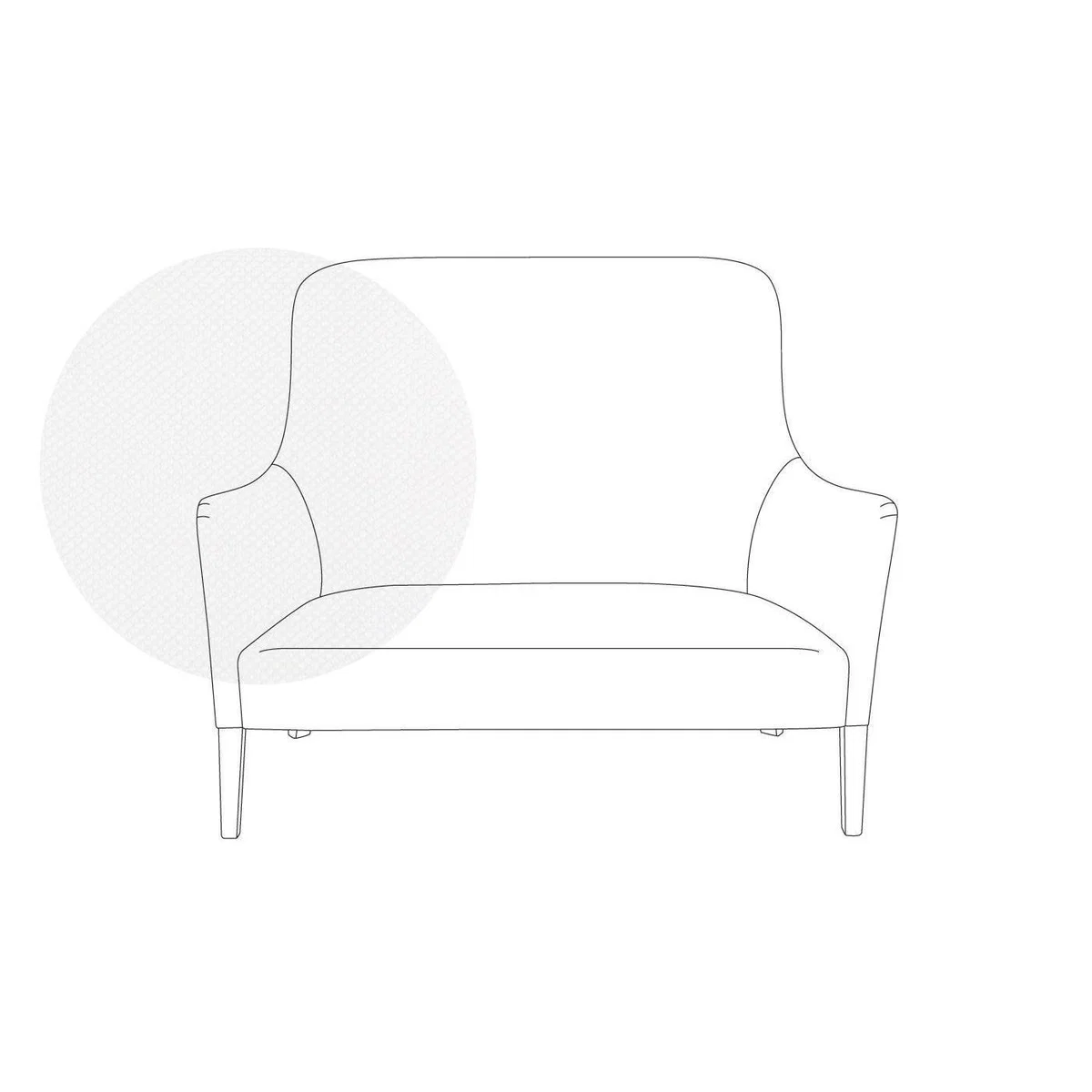 Heal's Pendel 2 Seater Sofa Melton Wool New Navy Walnut Feet - Heal's UK Furniture – image 6