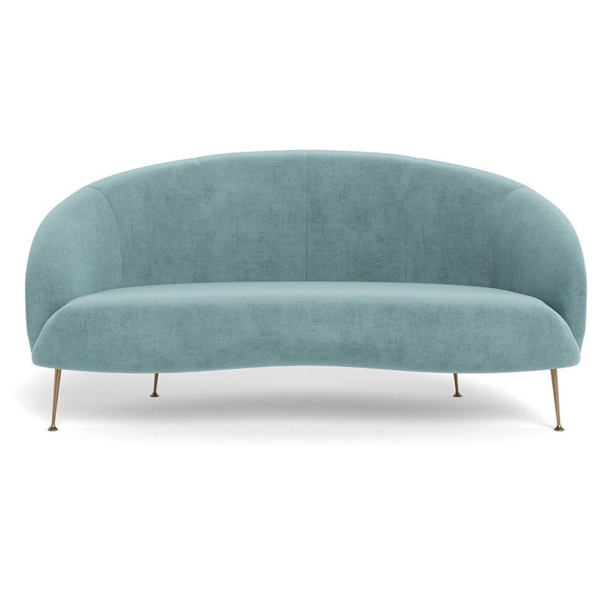 Heal's Bloomsbury 2 Seater Sofa Boucle Fern Brass Feet – image 20