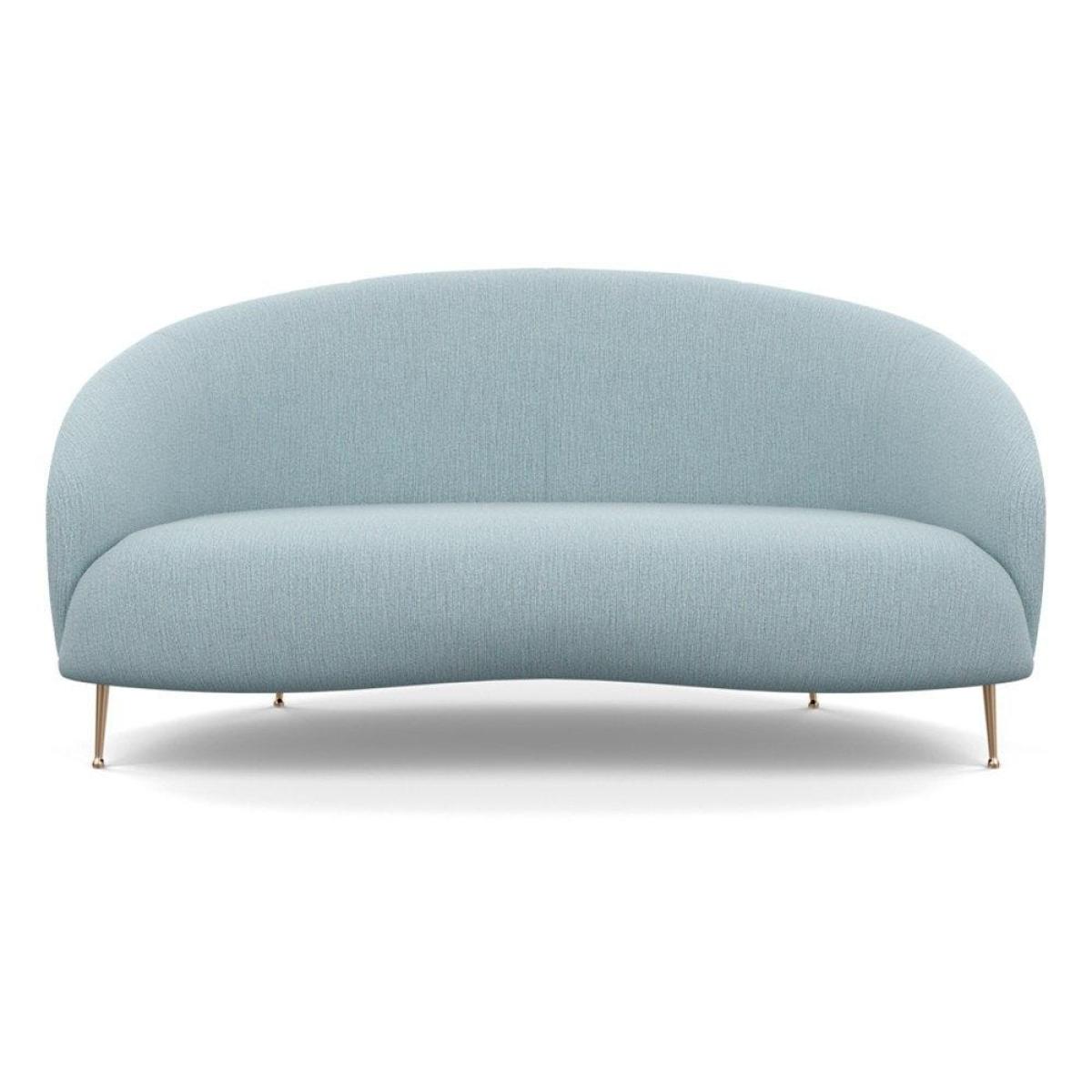 Heal's Bloomsbury 2 Seater Sofa Boucle Fern Brass Feet – image 3