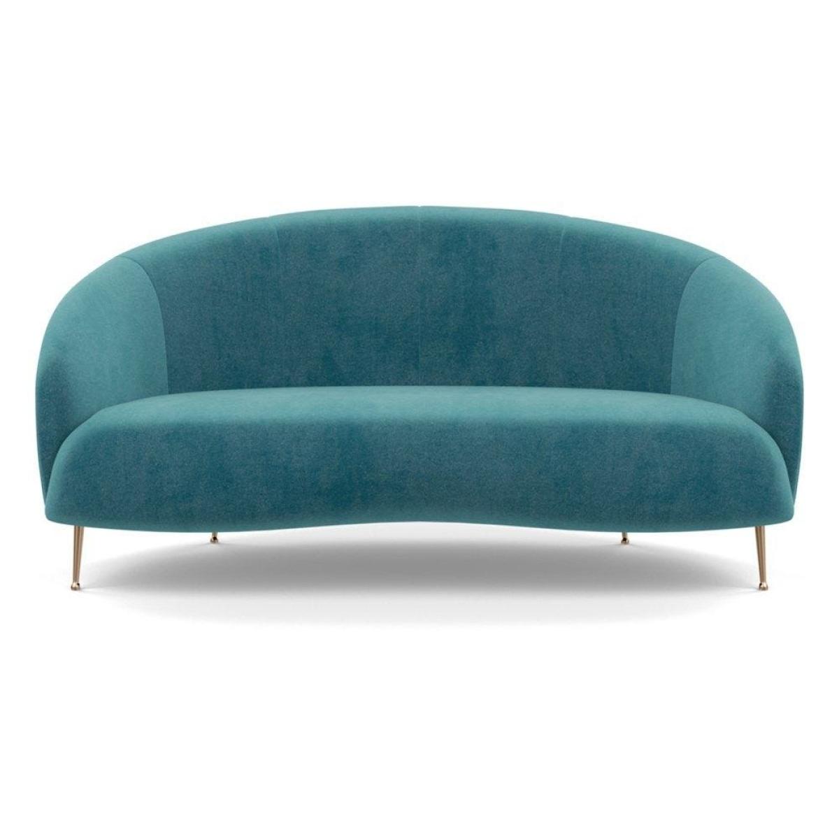 Heal's Bloomsbury 2 Seater Sofa Boucle Fern Brass Feet – image 22