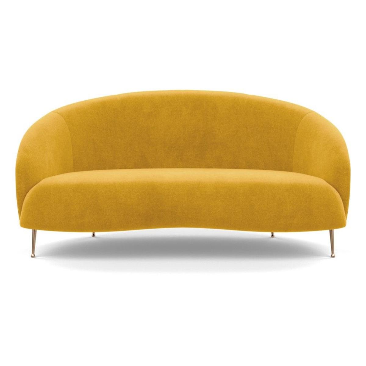 Heal's Bloomsbury 2 Seater Sofa Boucle Fern Brass Feet – image 31