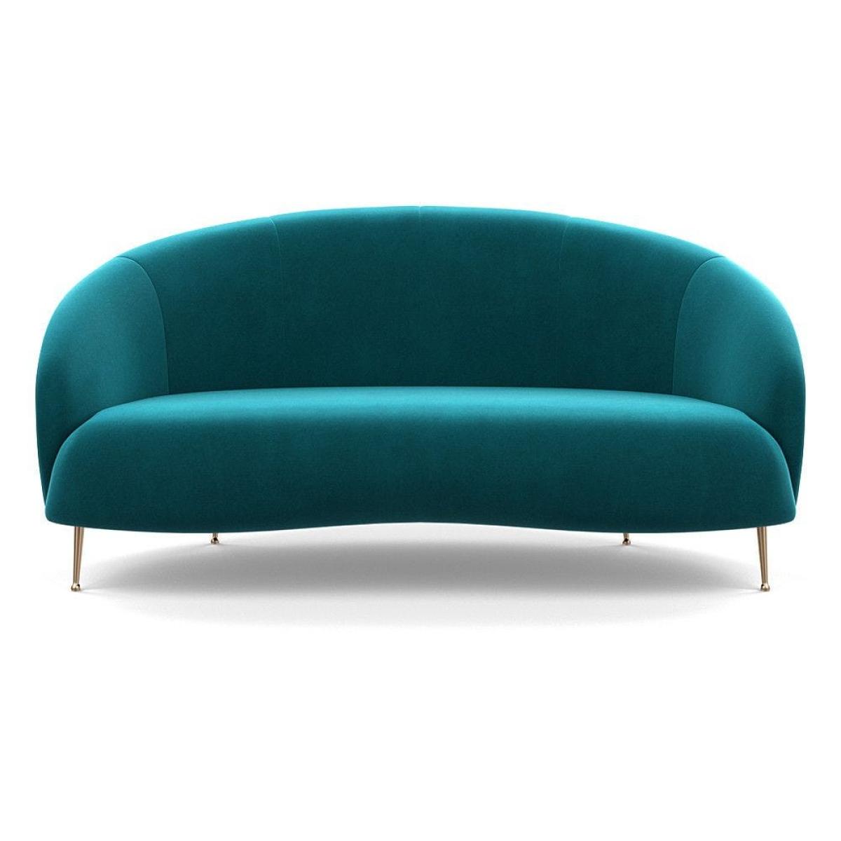 Heal's Bloomsbury 2 Seater Sofa Boucle Fern Brass Feet – image 32