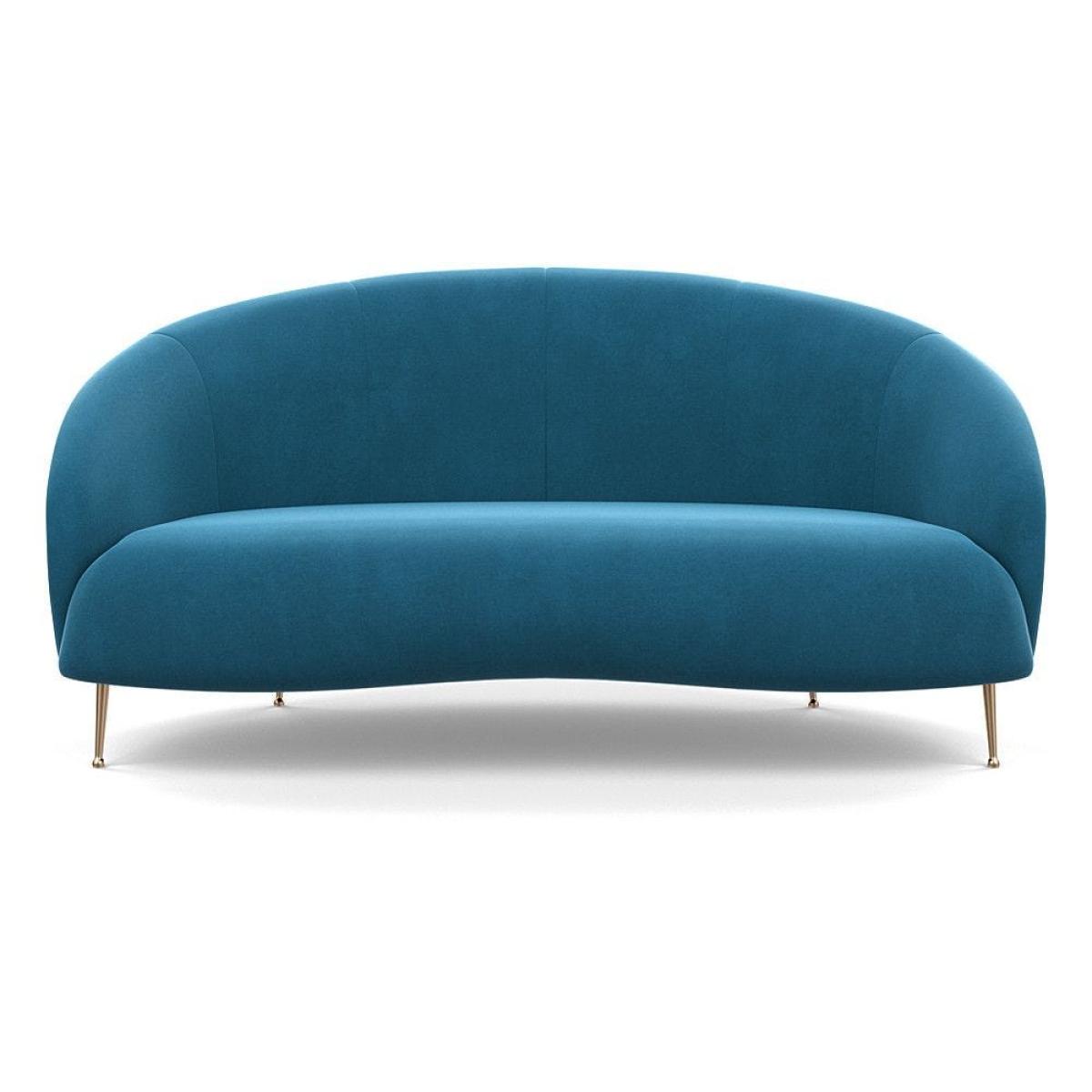 Heal's Bloomsbury 2 Seater Sofa Boucle Fern Brass Feet – image 6