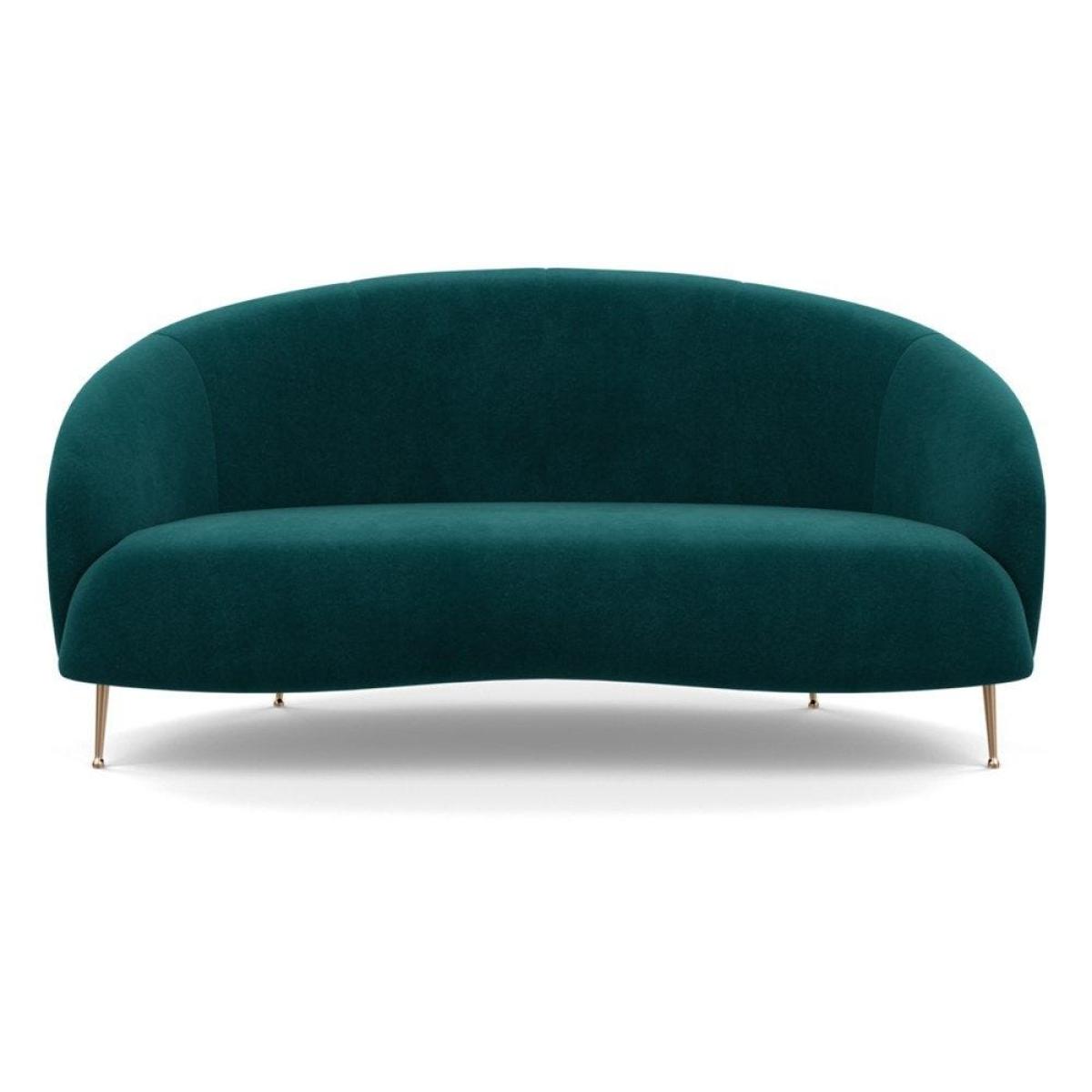 Heal's Bloomsbury 2 Seater Sofa Boucle Fern Brass Feet – image 52