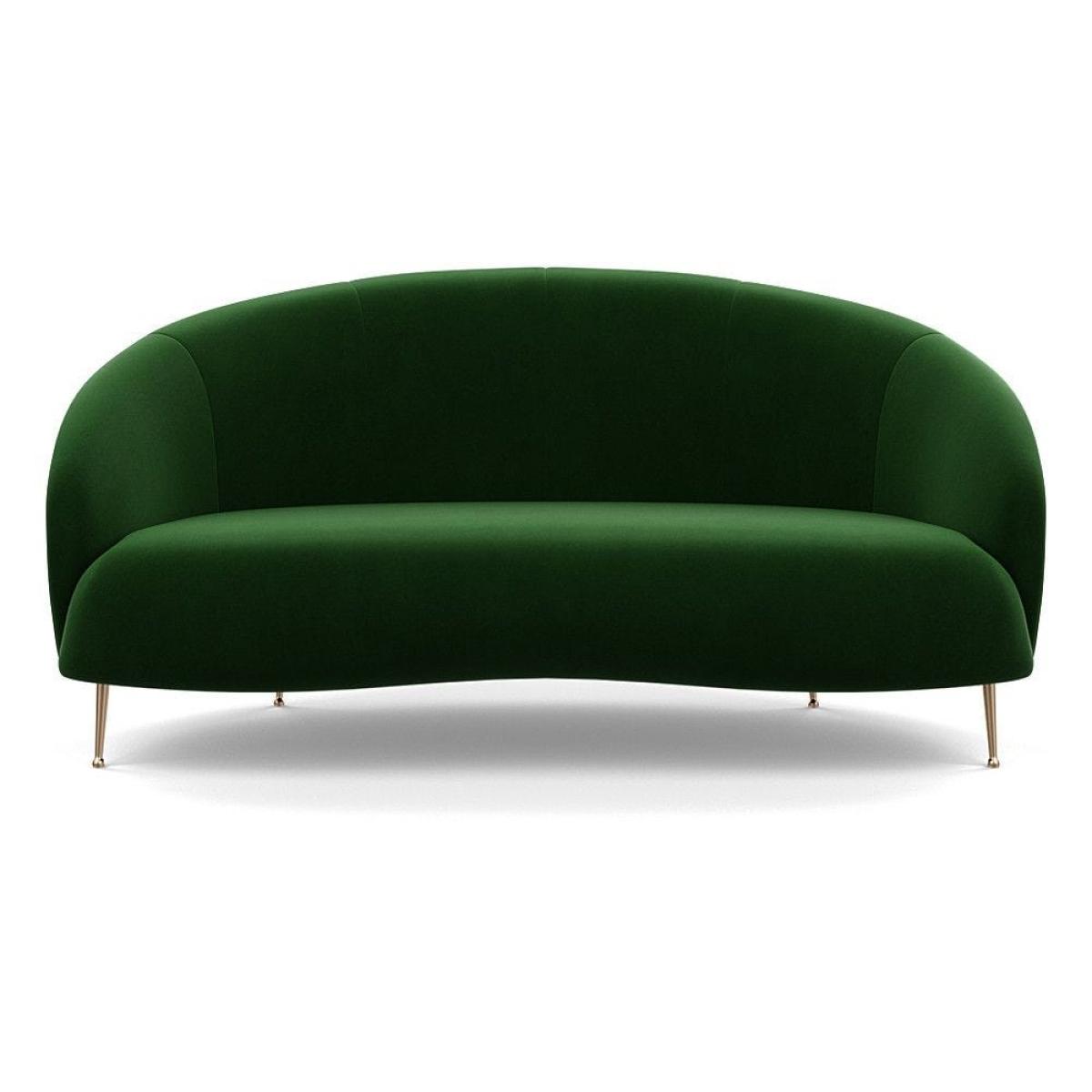 Heal's Bloomsbury 2 Seater Sofa Boucle Fern Brass Feet – image 59
