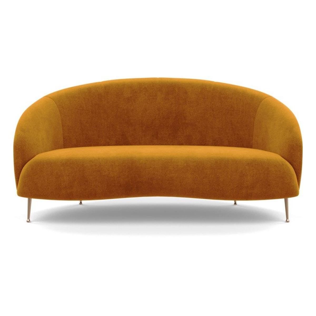 Heal's Bloomsbury 2 Seater Sofa Boucle Fern Brass Feet – image 7