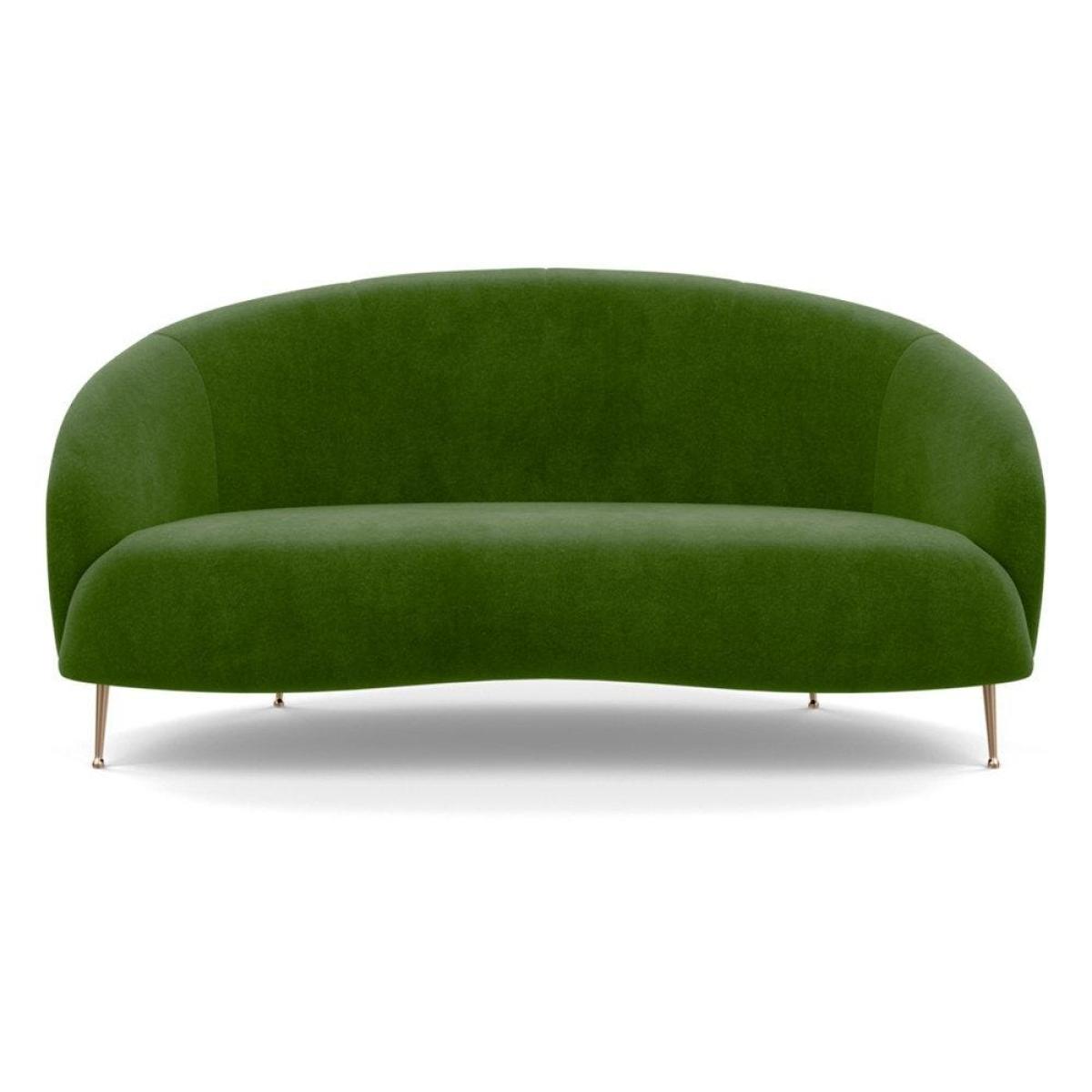 Heal's Bloomsbury 2 Seater Sofa Boucle Fern Brass Feet – image 8