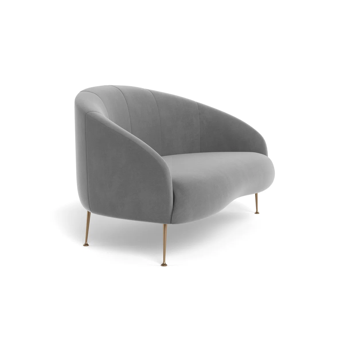 Heal's Bloomsbury 2 Seater Sofa Smart Velvet Mercury Brass Feet - Heal's UK Furniture – image 2
