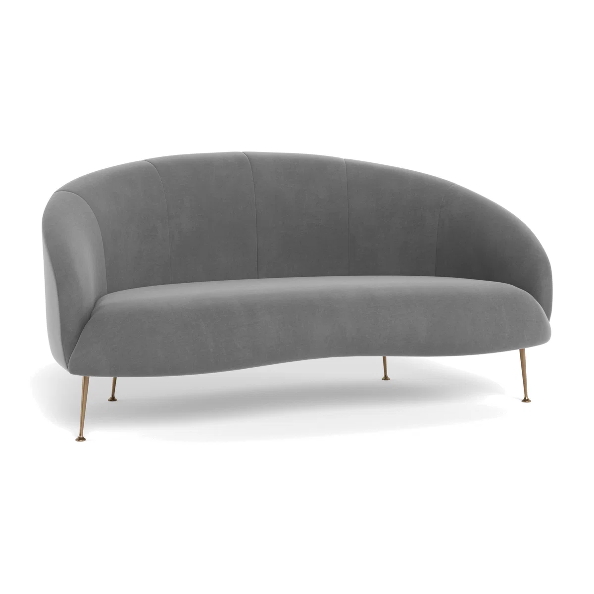 Heal's Bloomsbury 2 Seater Sofa Smart Velvet Mercury Brass Feet - Heal's UK Furniture – image 1