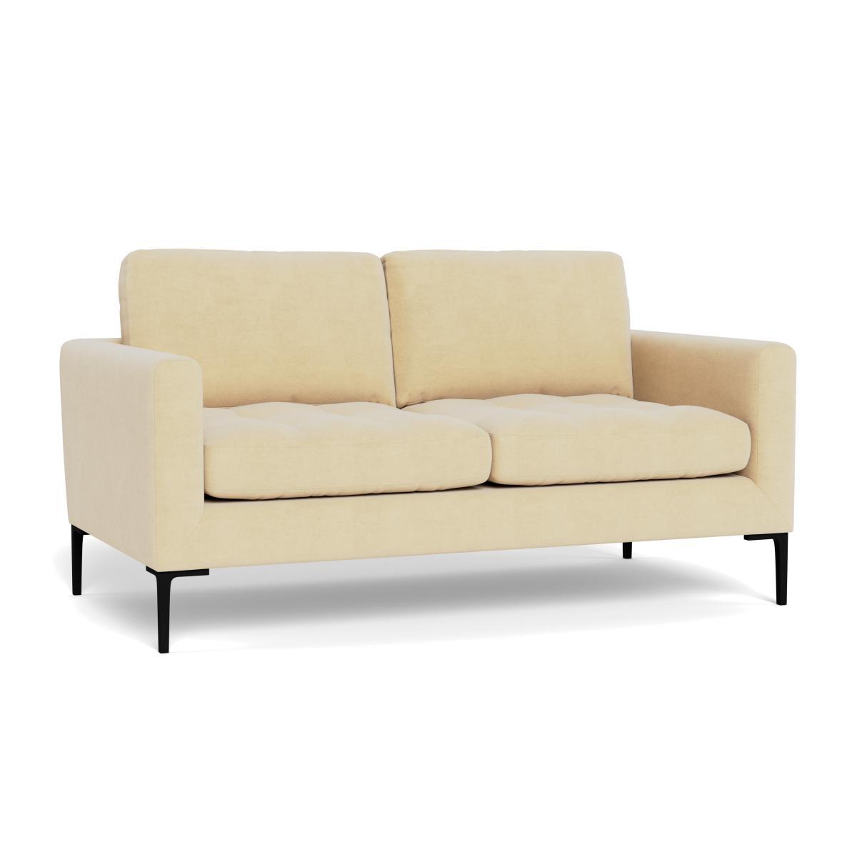 Heal's Eton 2 Seater Sofa Smart Luxe Velvet Biscuit Black Feet - Heal's UK Furniture – image 1