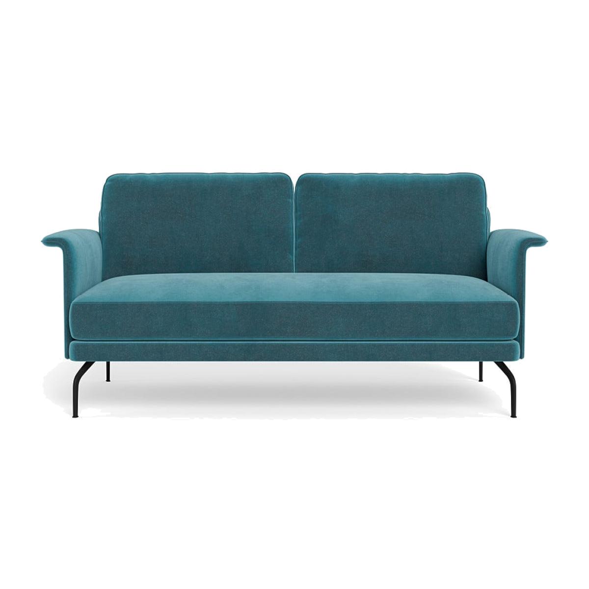 Heal's Iver 2 Seater Sofa Smart Luxe Velvet Airforce Blue Black Feet – image 1