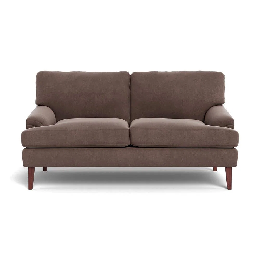 Heal's Stanton 2 Seater Sofa Smart Velvet Mouse Walnut Stained Feet – image 2