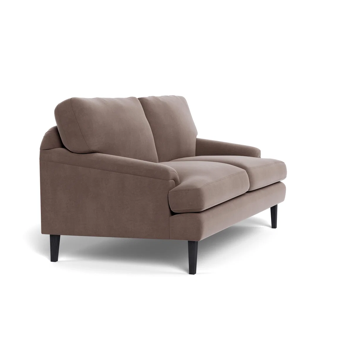 Heal's Stanton 2 Seater Sofa Smart Velvet Mouse Walnut Stained Feet – image 3