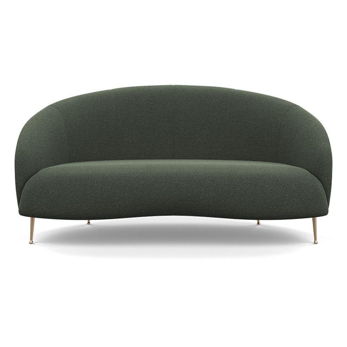 Heal's Bloomsbury 2 Seater Sofa Boucle Indigo Brass Feet – image 3