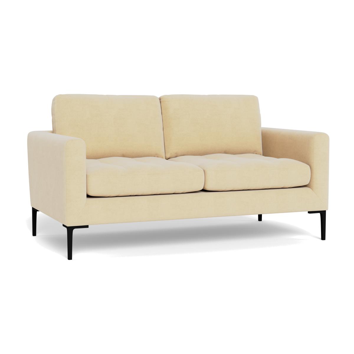 Heal's Eton 2 Seater Sofa Smart Luxe Velvet Biscuit Black Feet – image 1