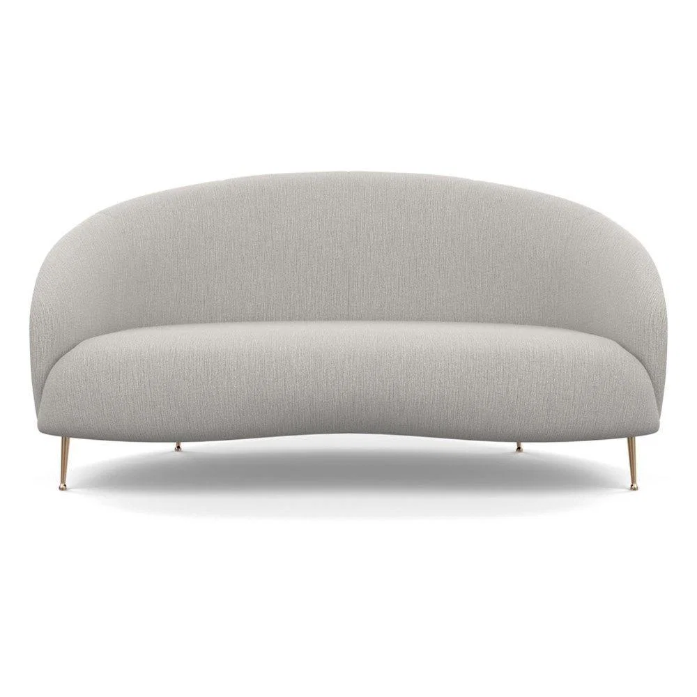 Heal's Bloomsbury 2 Seater Sofa Chunky Boucle Ecru Brass Feet – image 24