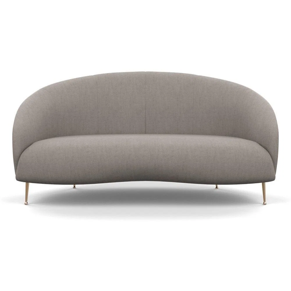 Heal's Bloomsbury 2 Seater Sofa Chunky Boucle Ecru Brass Feet – image 43