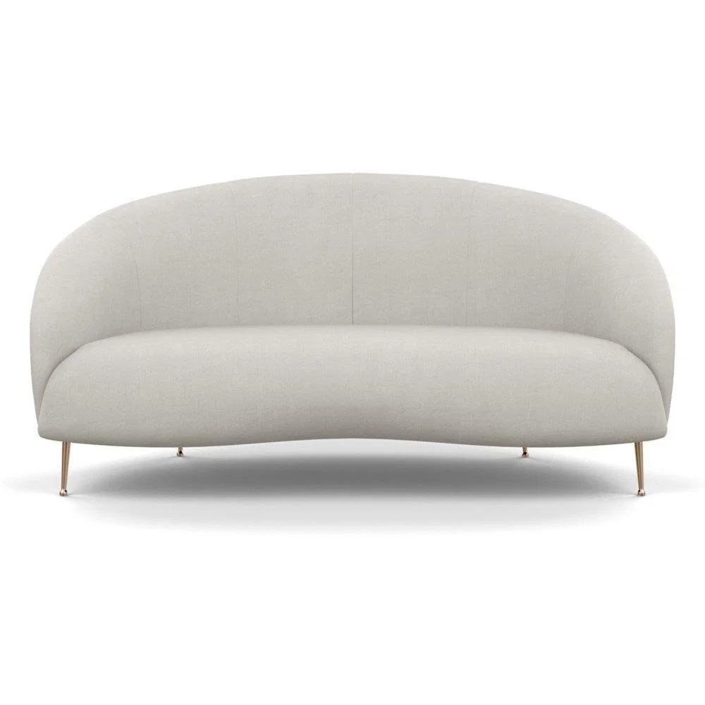 Heal's Bloomsbury 2 Seater Sofa Chunky Boucle Ecru Brass Feet – image 46