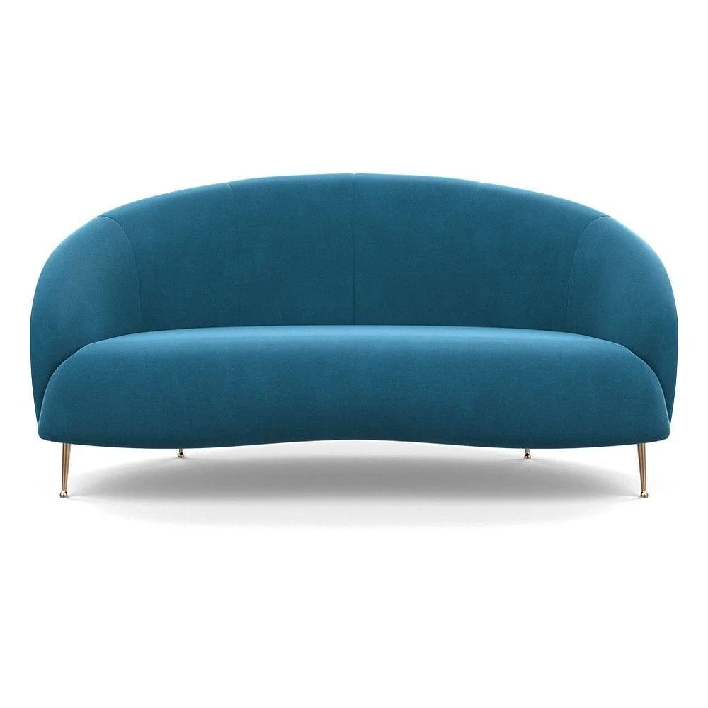 Heal's Bloomsbury 2 Seater Sofa Chunky Boucle Ecru Brass Feet – image 6