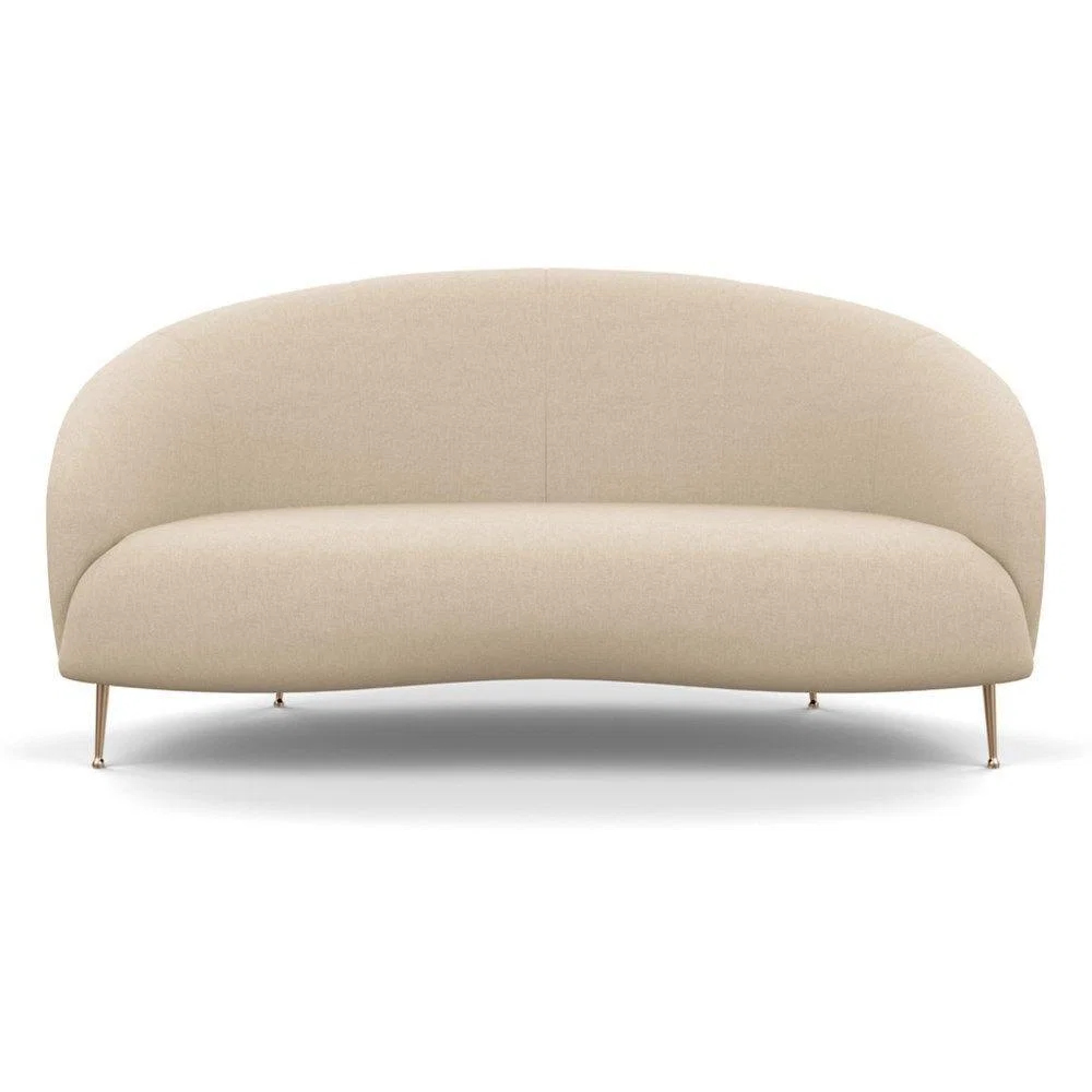 Heal's Bloomsbury 2 Seater Sofa Chunky Boucle Ecru Brass Feet – image 10