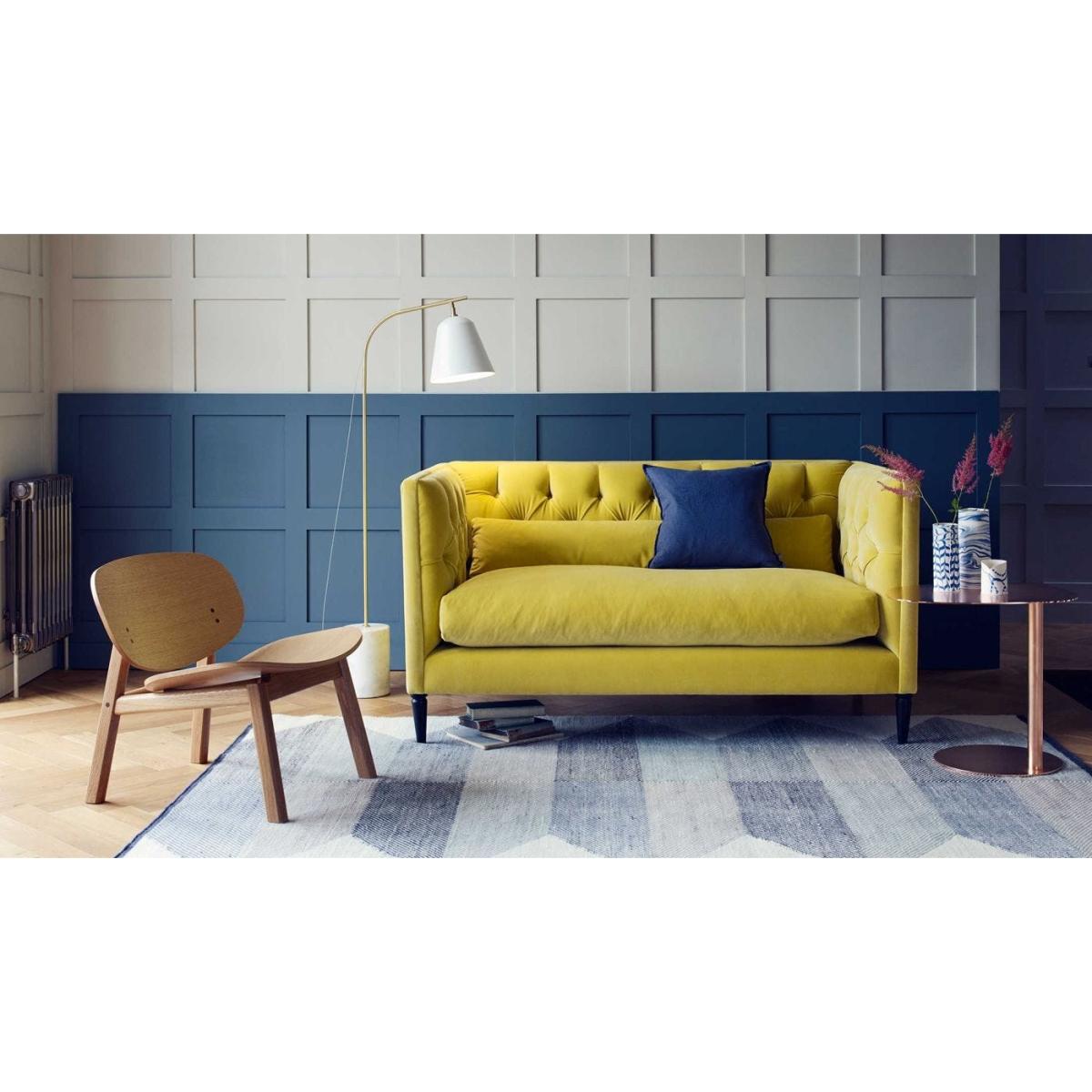 Heal's Balmoral 2 Seater Sofa Capelo Linen-Cotton Rosedale Black Painted Oak Feet – image 8