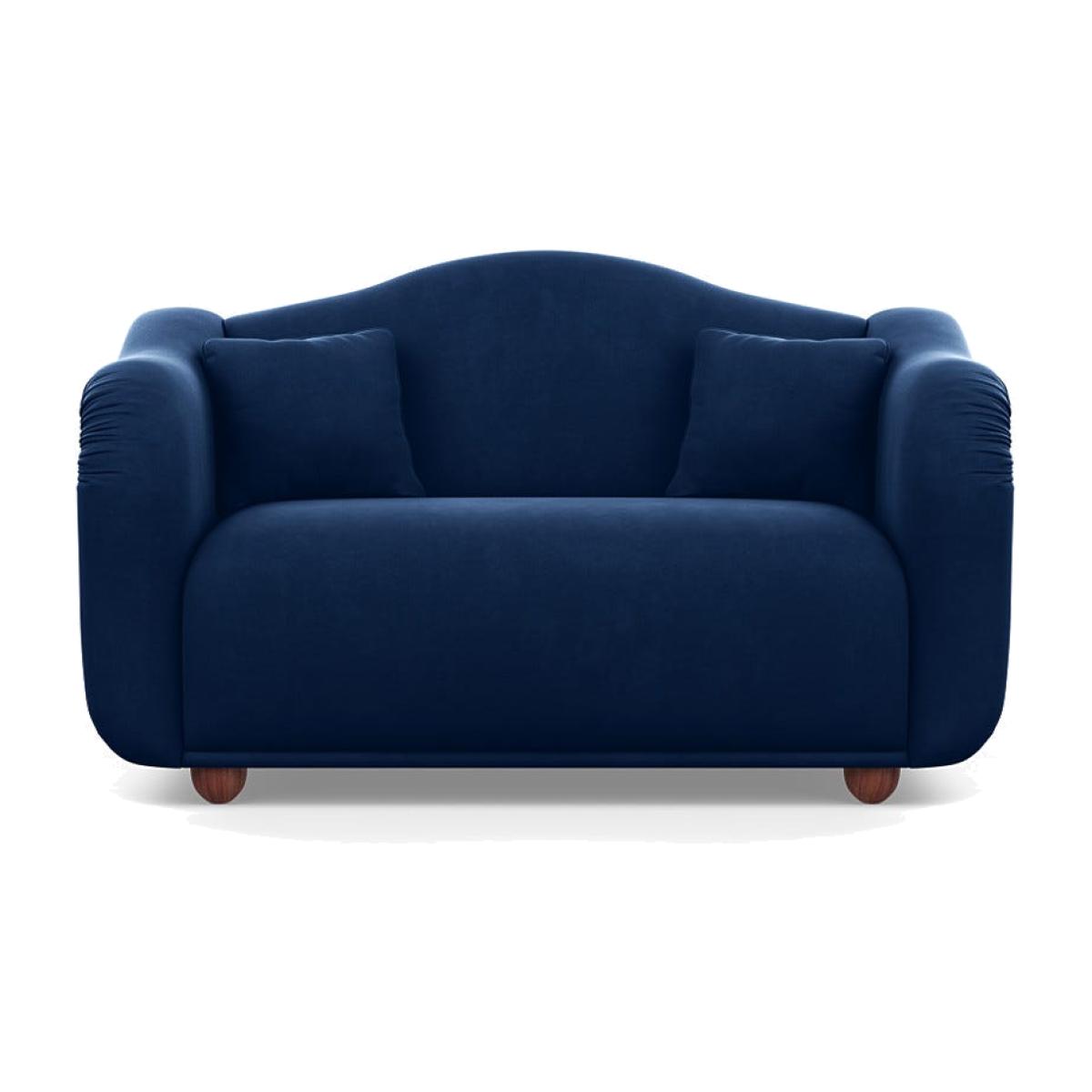 Heal's Tetbury 2 Seater Sofa Velvet Midnight Walnut Stained Beech Feet
