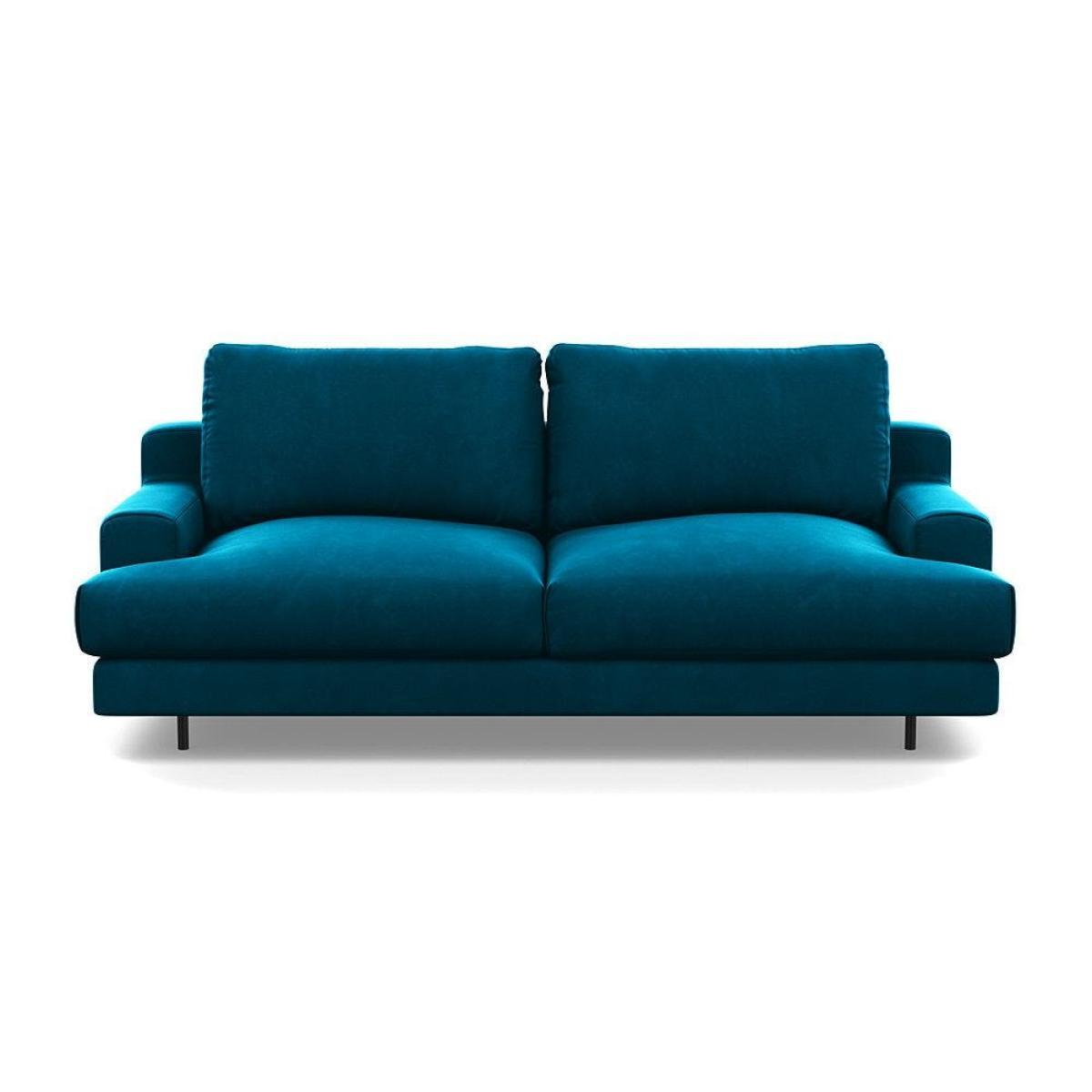 Heal's Orso 2 Seater Sofa Smart Luxe Velvet Airforce Blue Black Feet - Heal's UK Furniture – image 49