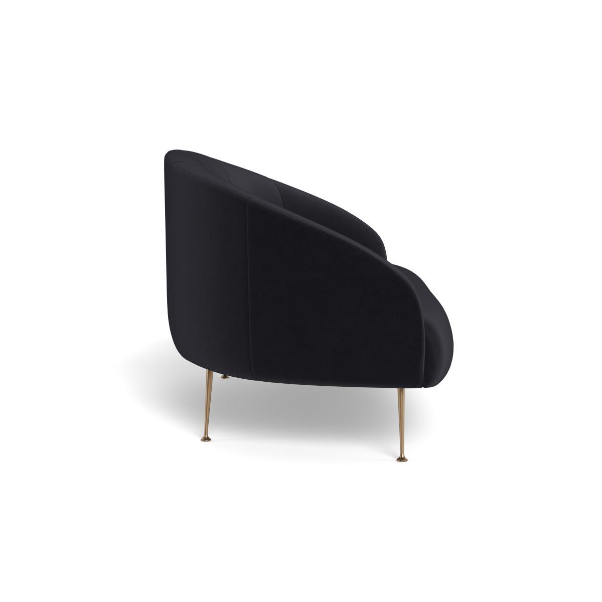 Heal's Bloomsbury 2 Seater Sofa Velvet Black Brass Feet - Heal's UK Furniture – image 3