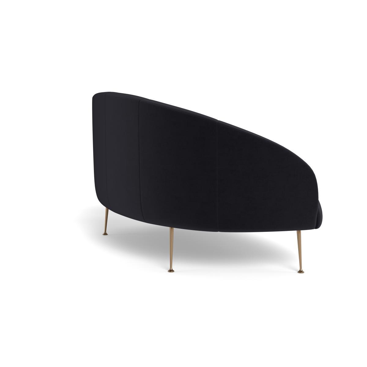 Heal's Bloomsbury 2 Seater Sofa Velvet Black Brass Feet - Heal's UK Furniture – image 4