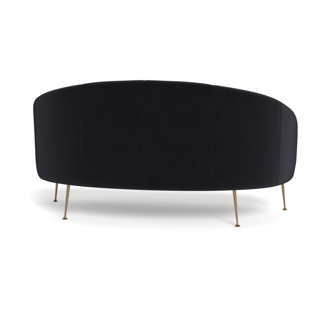 Heal's Bloomsbury 2 Seater Sofa Velvet Black Brass Feet - Heal's UK Furniture – image 5