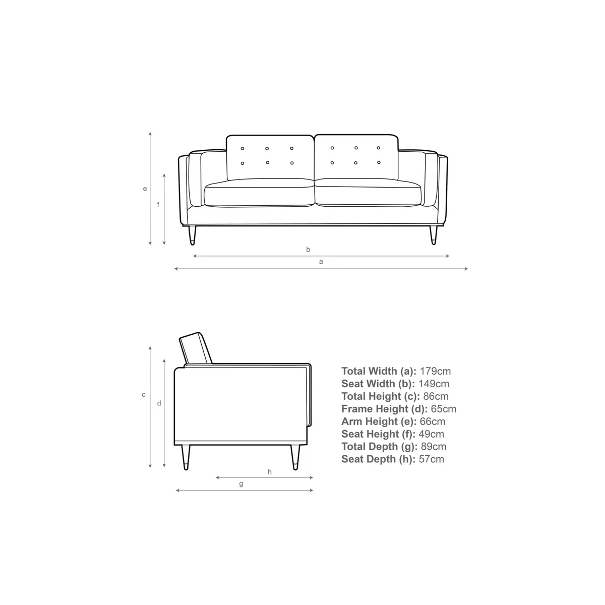John Lewis + Swoon Lyon Medium 2 Seater Sofa, Dark Leg, Weave Nickle Grey – image 5