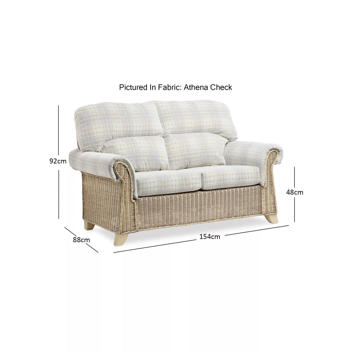 Desser Clifton Rattan Athena Check 2-Seater Sofa, Grey – image 5