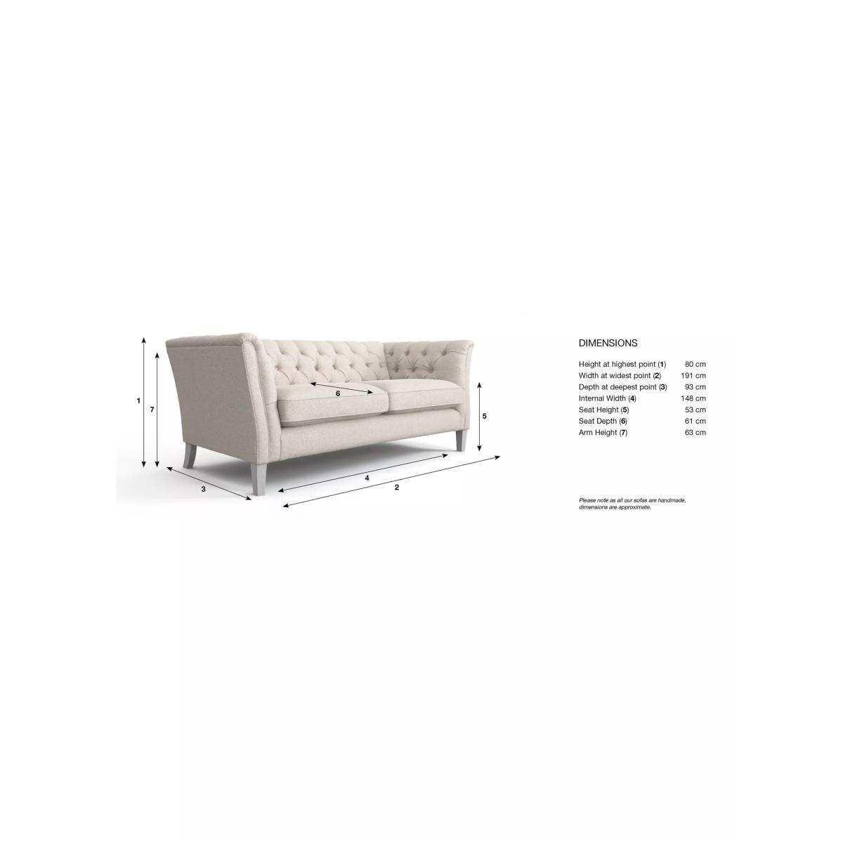 Laura Ashley Chatsworth Medium 2 Seater Sofa, Oak Leg – image 2
