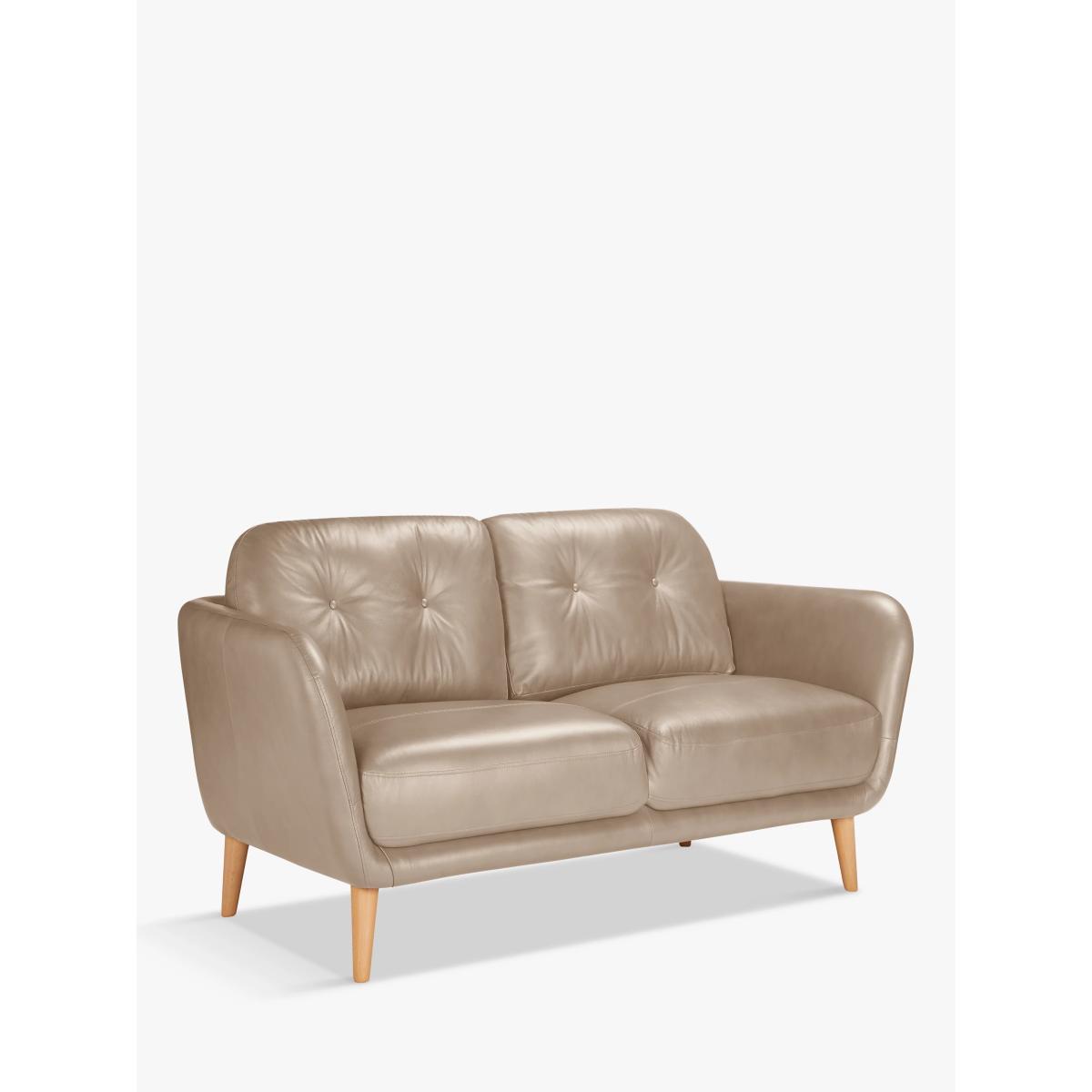 John Lewis Arlo Small 2 Seater Leather Sofa, Dark Leg – image 3