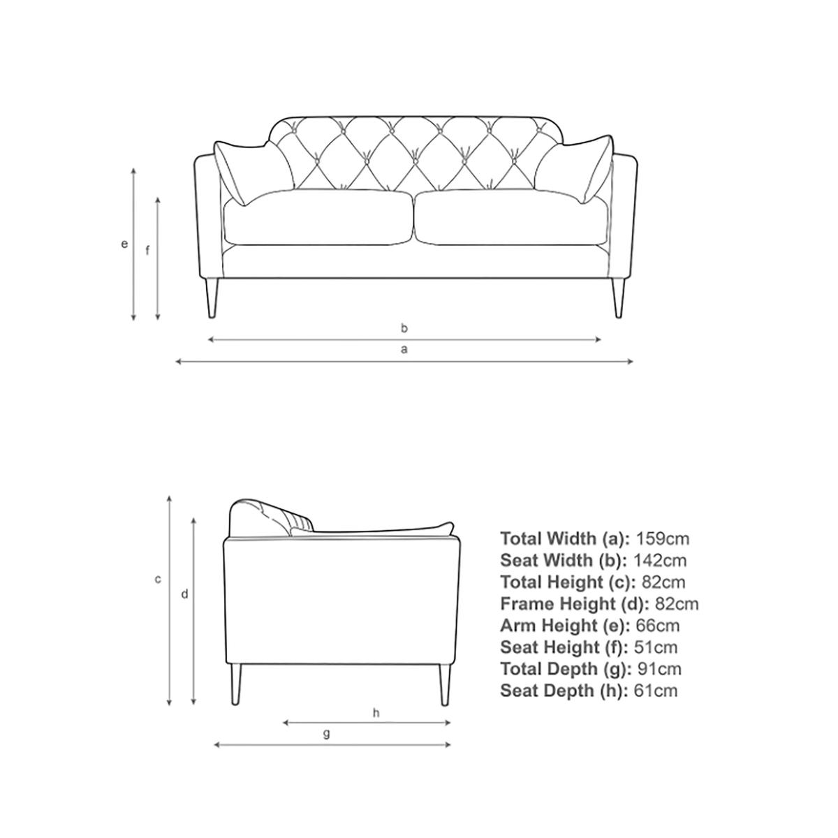 Swoon Mendel Medium 2 Seater Sofa, Gold Leg – image 7