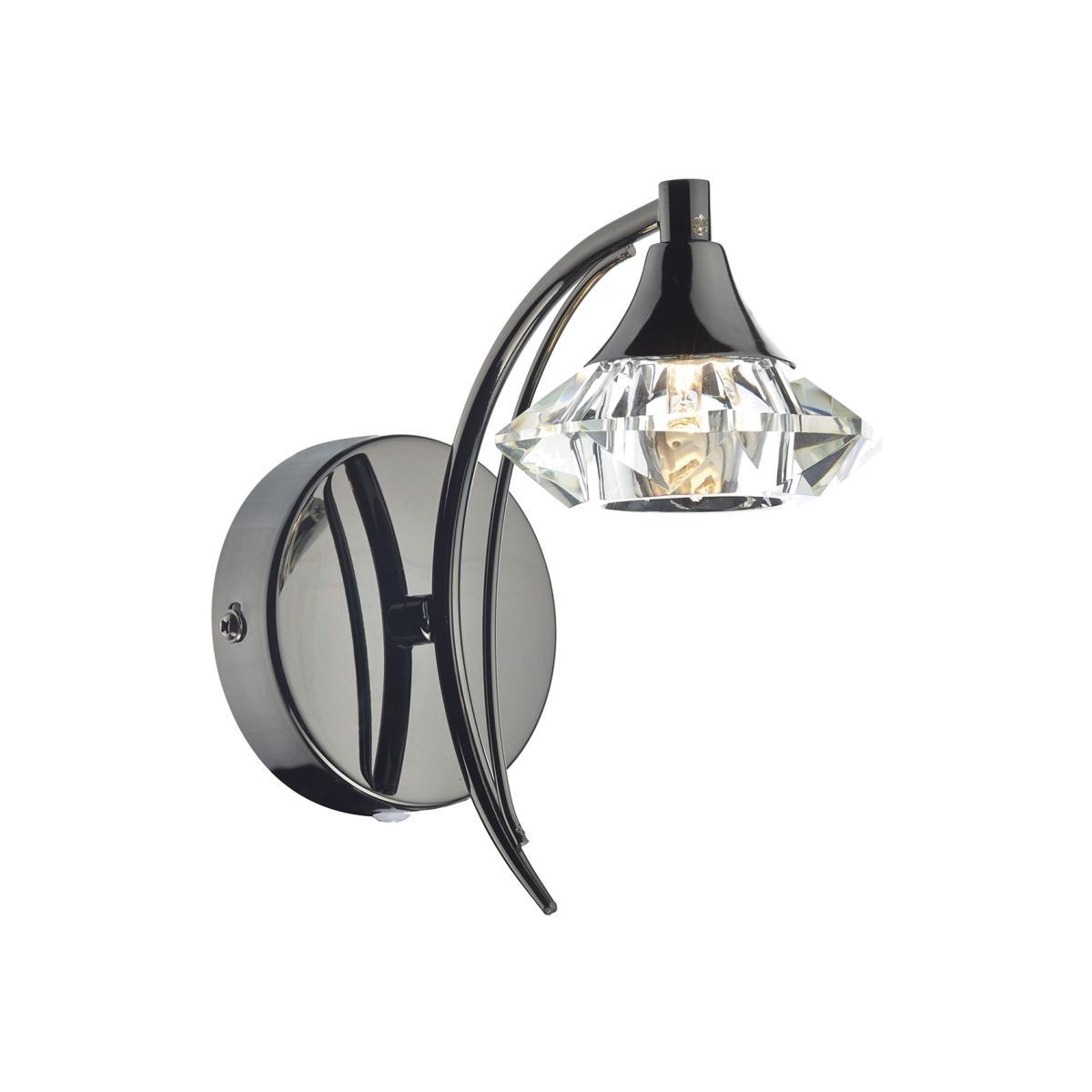 dar lighting LUT0767 Luther Single Wall Bracket Black Chrome Crystal
