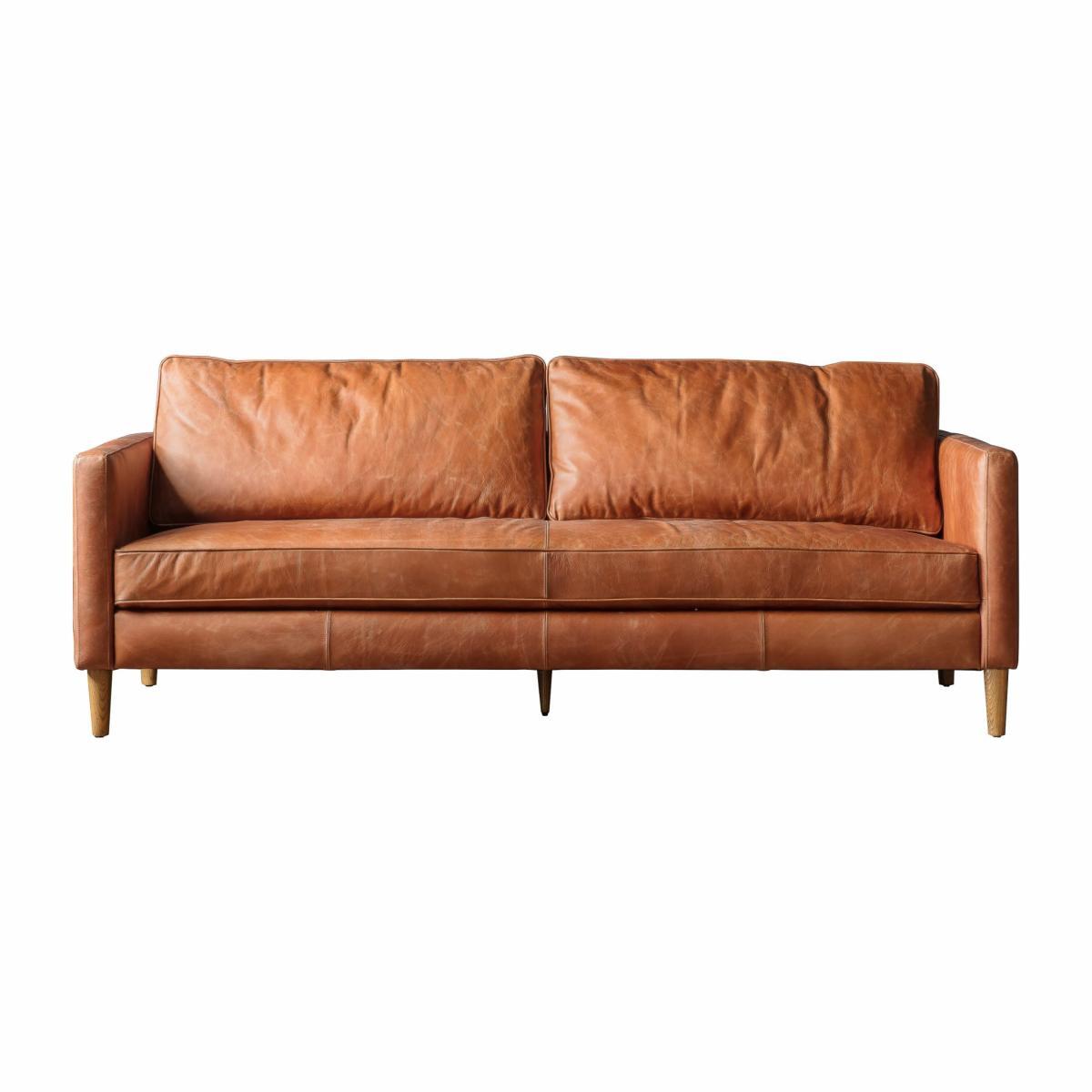 George Leather 2 Seater Sofa - Brown – image 2